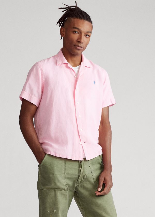 Polo Ralph Lauren Custom Fit Linen-Blend Skjorter Herre Danmark (NCQGZ2376)